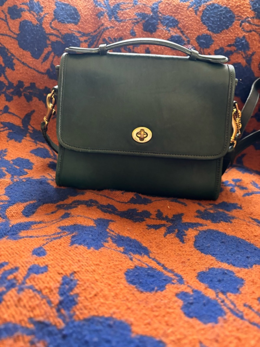 Coach bottle green leather court bag - Picture 2 of 9
